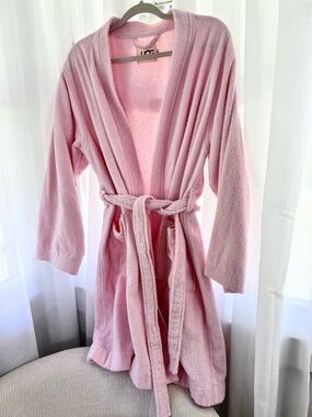 UGG Plush Light Pink Terry Robe with Belt